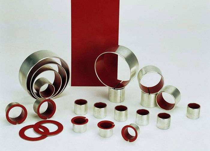 Self Lubricating Bearings Low-Carbon Steel + Porous Bronze + Red PTFE
