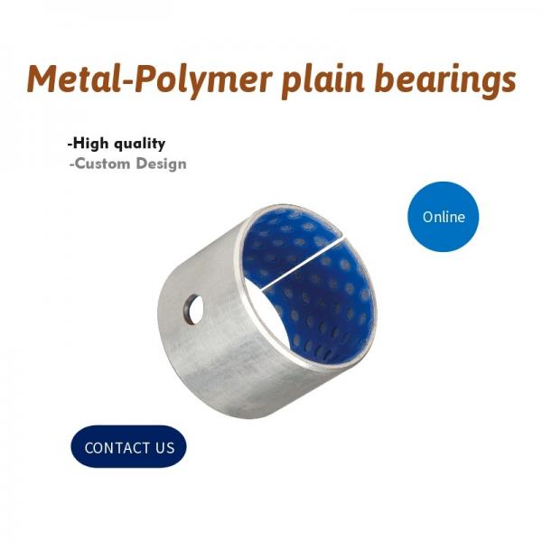China Metal-Polymer Plain Bearings Oil/Grease Lubricated Bushing With Blue POM Coated Self Lubricating Bearing wholesale