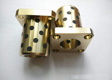 Solid Lubricant Plugs Casting Copper Metric Bronze Sleeve Bearings With Flange