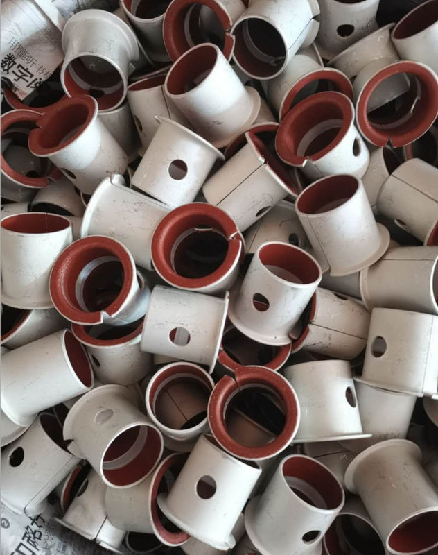 Steel Backed Red PTFE Flanged DP4 Composite Bushings